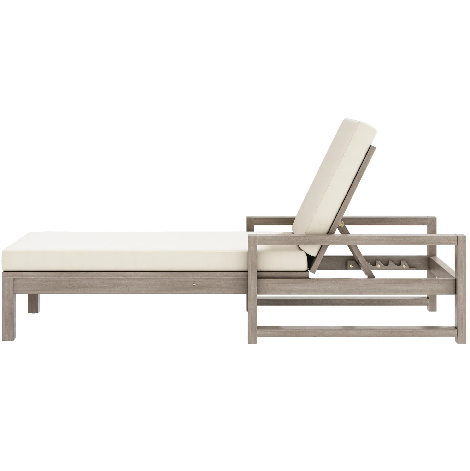 Outdoor Lounge Chair with Cushion & Adjustable Backrest