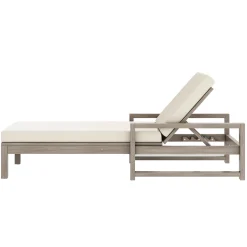 Outdoor Lounge Chair with Cushion & Adjustable Backrest