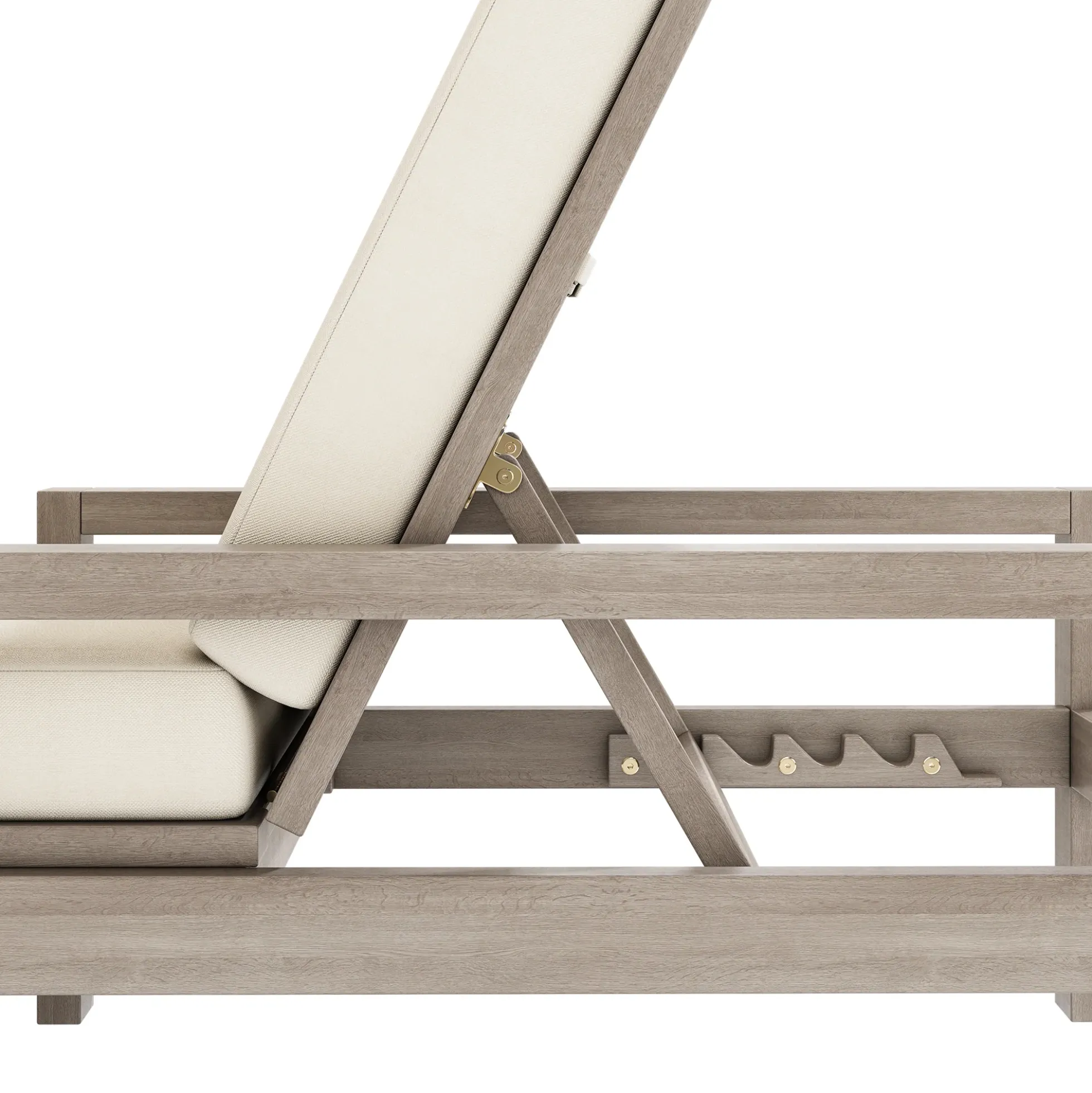 Outdoor Lounge Chair with Cushion & Adjustable Backrest