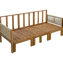 Outdoor Patio 3 Seat Sunbed Daybed Couch
