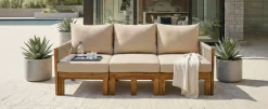Outdoor Patio 3 Seat Sunbed Daybed Couch