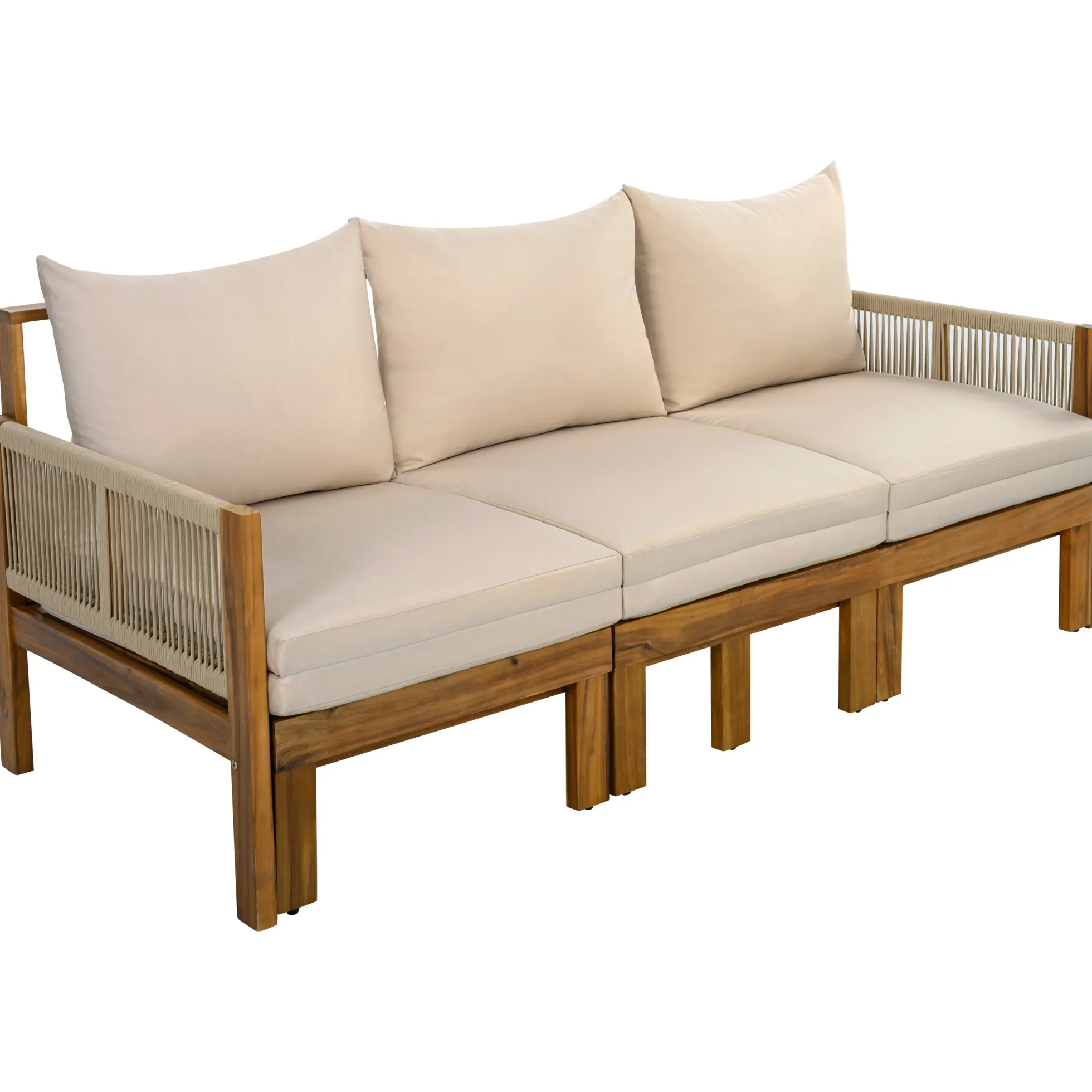 Outdoor Patio 3 Seat Sunbed Daybed Couch