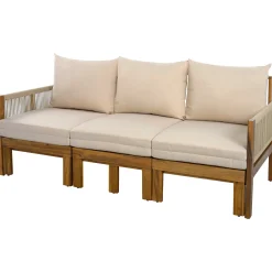 Outdoor Patio 3 Seat Sunbed Daybed Couch