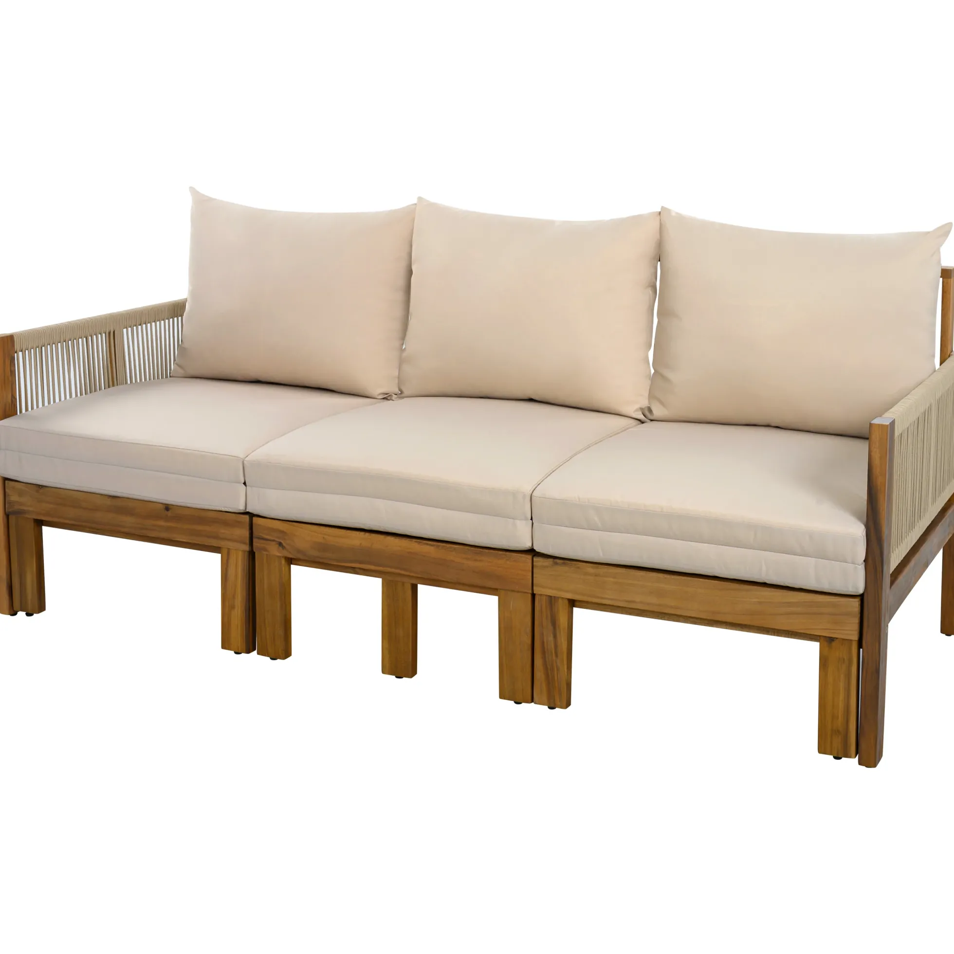 Outdoor Patio 3 Seat Sunbed Daybed Couch