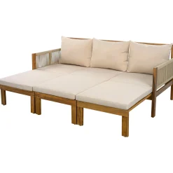Outdoor Patio 3 Seat Sunbed Daybed Couch