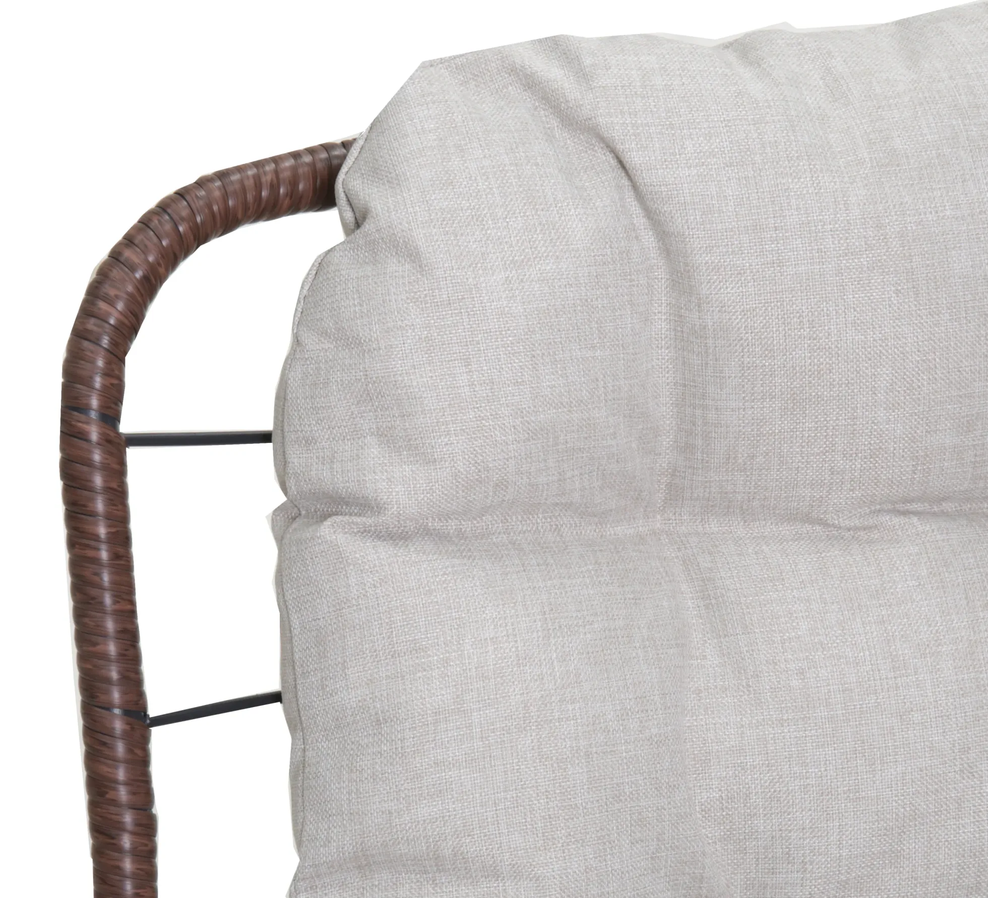 Outdoor Patio Papasan Loveseat Sofa with Luxury Thick Cushion