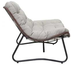 Outdoor Patio Papasan Loveseat Sofa with Luxury Thick Cushion