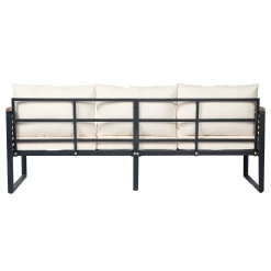 Outdoor Patio 3-piece Acacia Wood and Metal Sofa Set