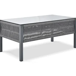 Outdoor Patio 4-Piece Rope Patio Furniture Set with Coffee Table