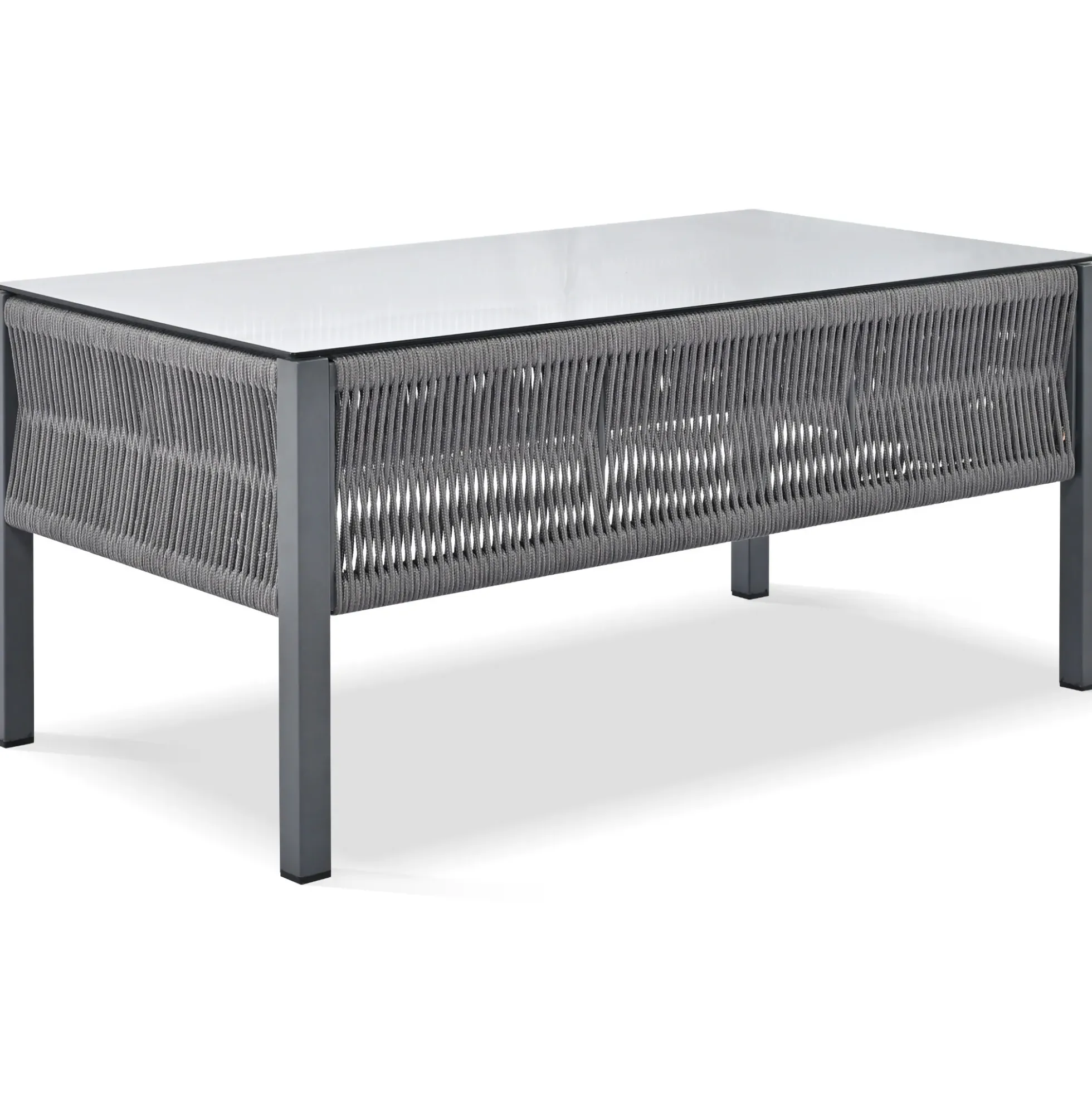 Outdoor Patio 4-Piece Rope Patio Furniture Set with Coffee Table