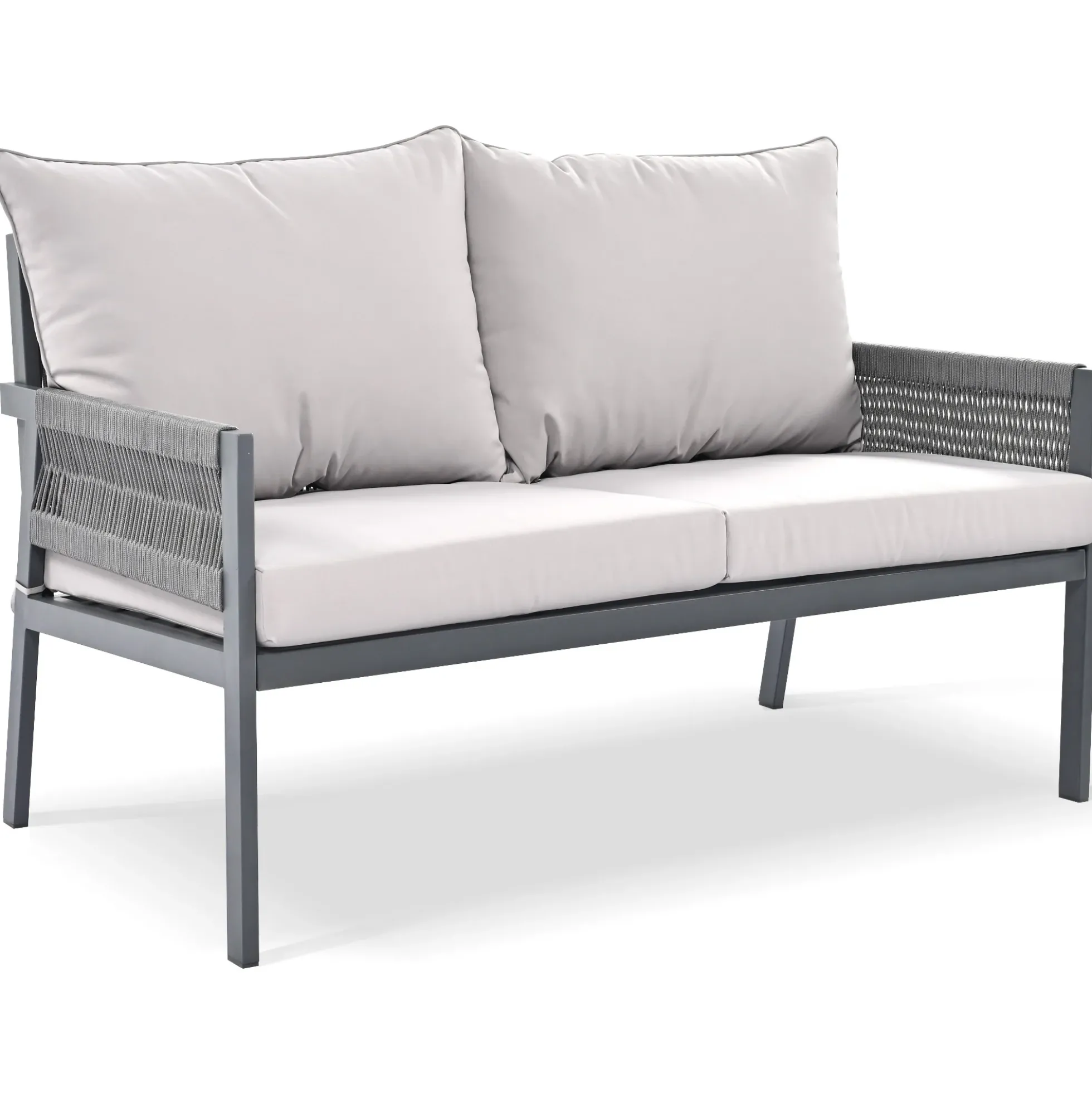 Outdoor Patio 4-Piece Rope Patio Furniture Set with Coffee Table