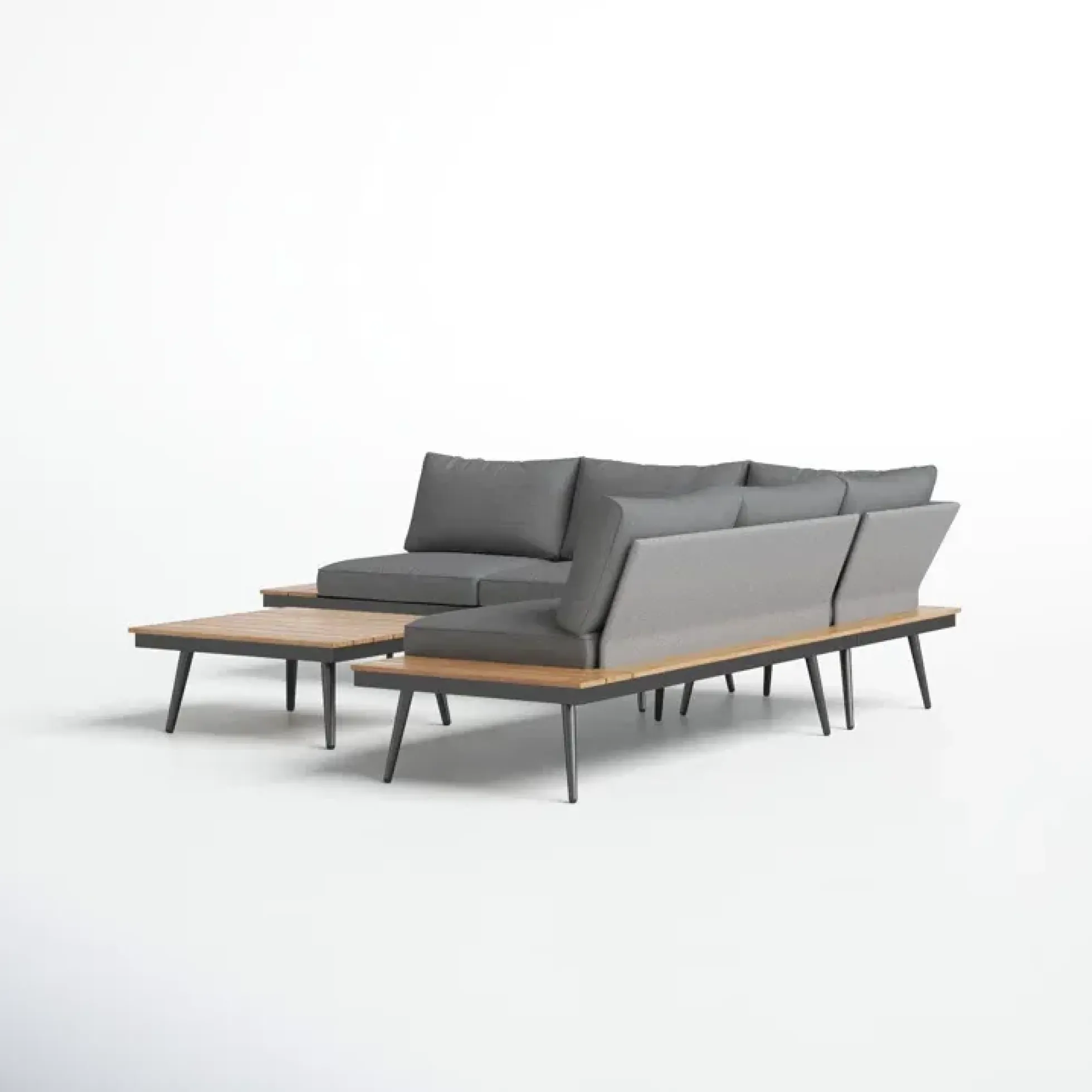 Outdoor Patio Sectional Sofa with Cushions & Table Set