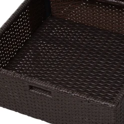 Outdoor Patio Wicker 3 Drawer Side Table for Storage