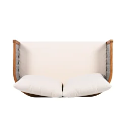 Outdoor Patio Woven Rope Tub Design 4 Seat Sofa Set with Soft Cushions & Table