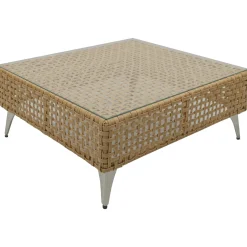 Outdoor 7-Piece Wicker Conversation Sectional Sofa Set with Cushions and Coffee Table