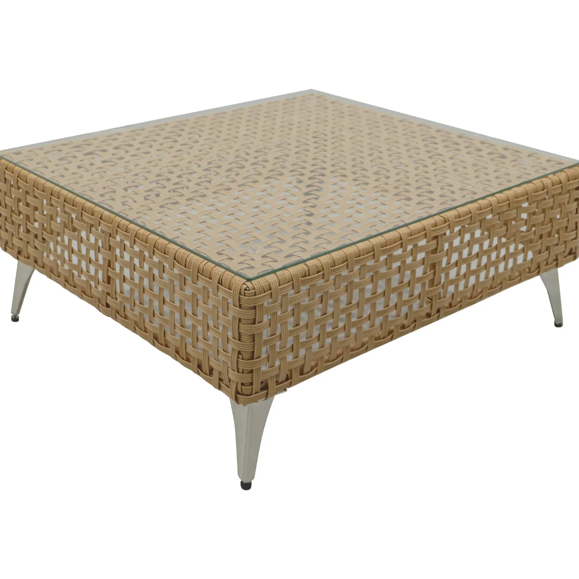 Outdoor 7-Piece Wicker Conversation Sectional Sofa Set with Cushions and Coffee Table