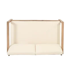 Outdoor Teak Wood Loveseat and Coffee Table Set with Cushions