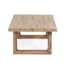 Outdoor Teak Wood Loveseat and Coffee Table Set with Cushions