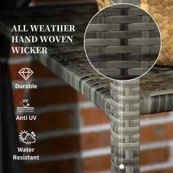 Outdoor Wicker Covered Poolside Towel Holder Rack with Storage