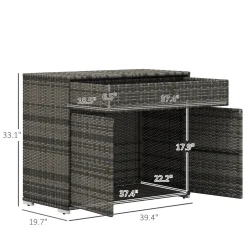 Outdoor Wicker Towel Rack Cabinet Storage with Drawer