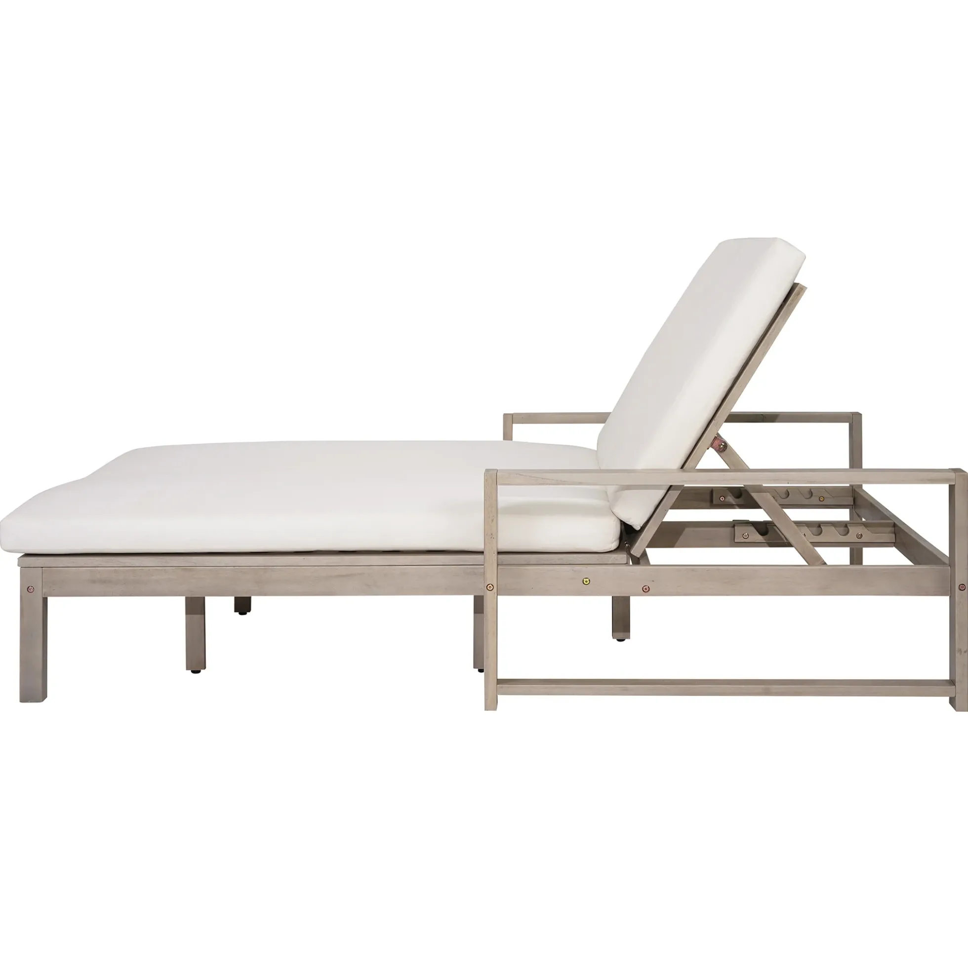 Outdoor Wide Double Lounge Chair with Adjustable Backrest with Removable Cushions