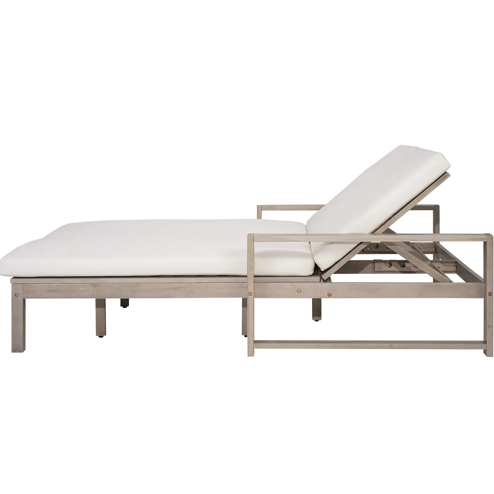 Outdoor Wide Double Lounge Chair with Adjustable Backrest with Removable Cushions