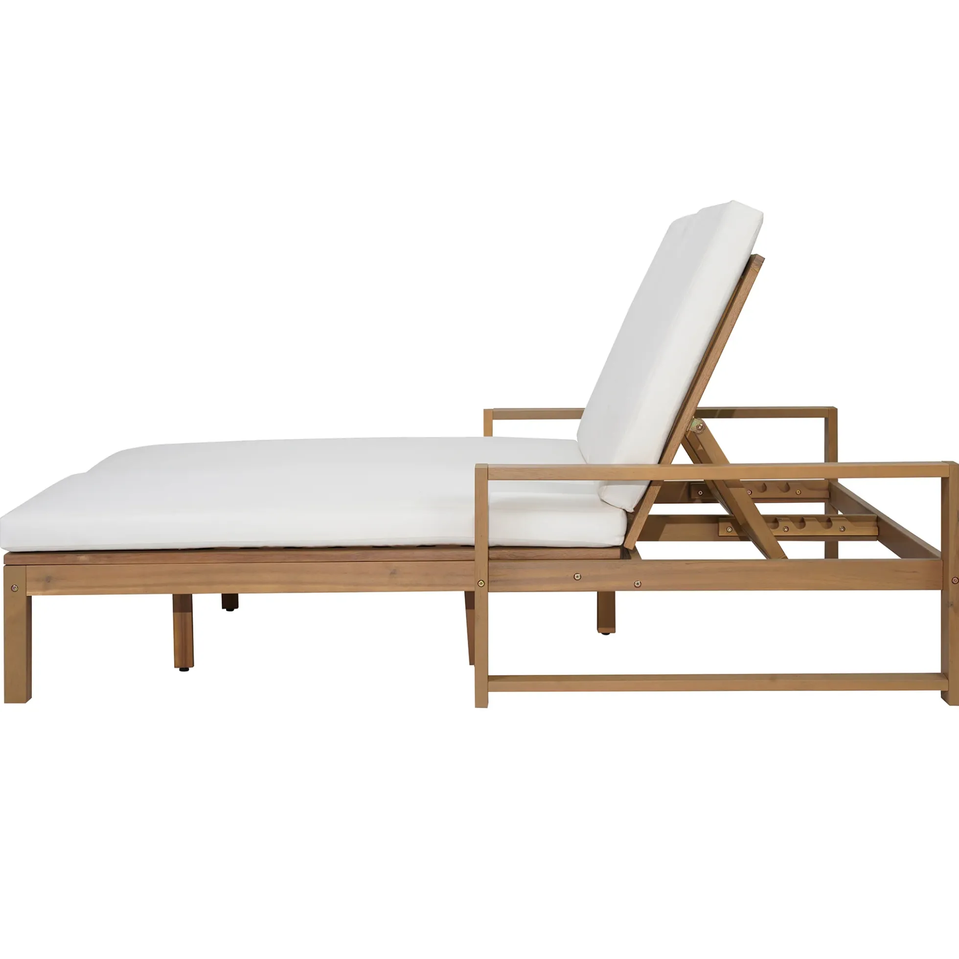 Outdoor Wide Double Lounge Chair with Adjustable Backrest with Removable Cushions