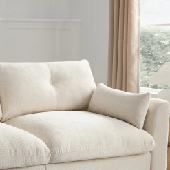 Oversized Chenille Modular Sectional Sofa with Console and Two Storage Ottomans