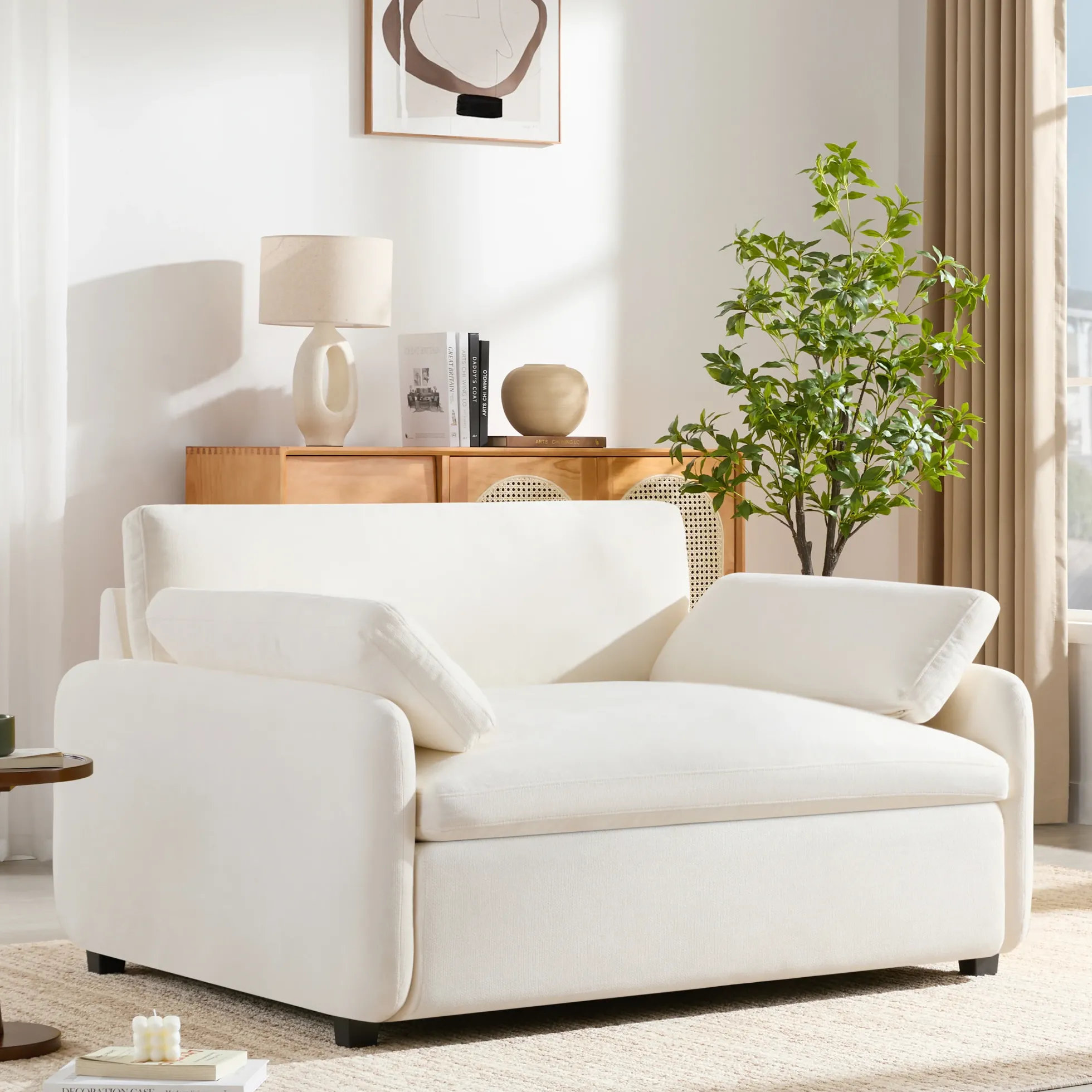 Oversized Chenille Single Wide and Deep Seat Accent Chair