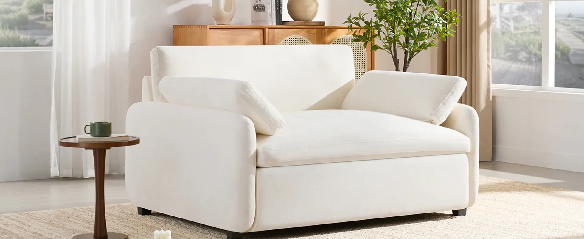 Oversized Chenille Single Wide and Deep Seat Accent Chair