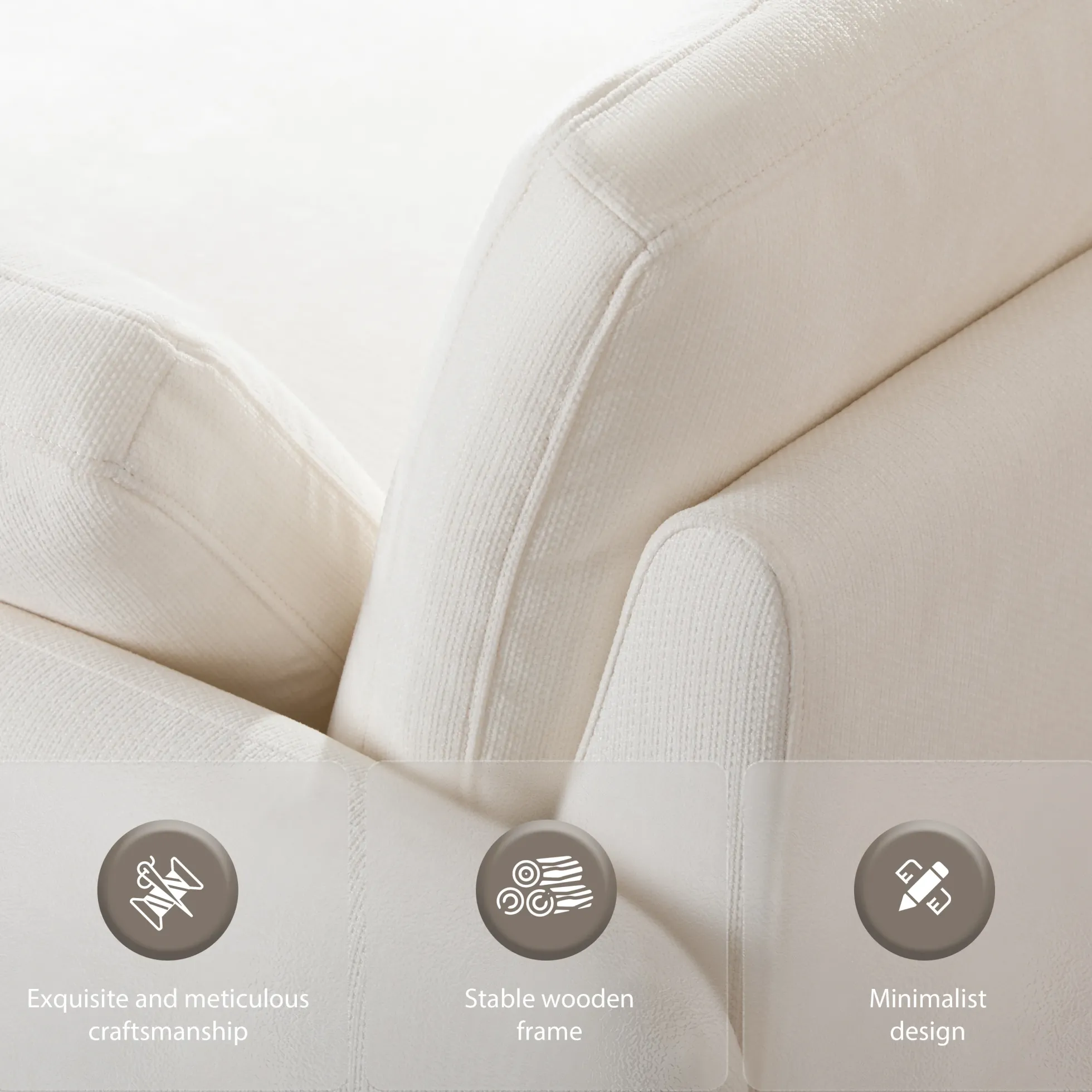 Oversized Chenille Single Wide and Deep Seat Accent Chair