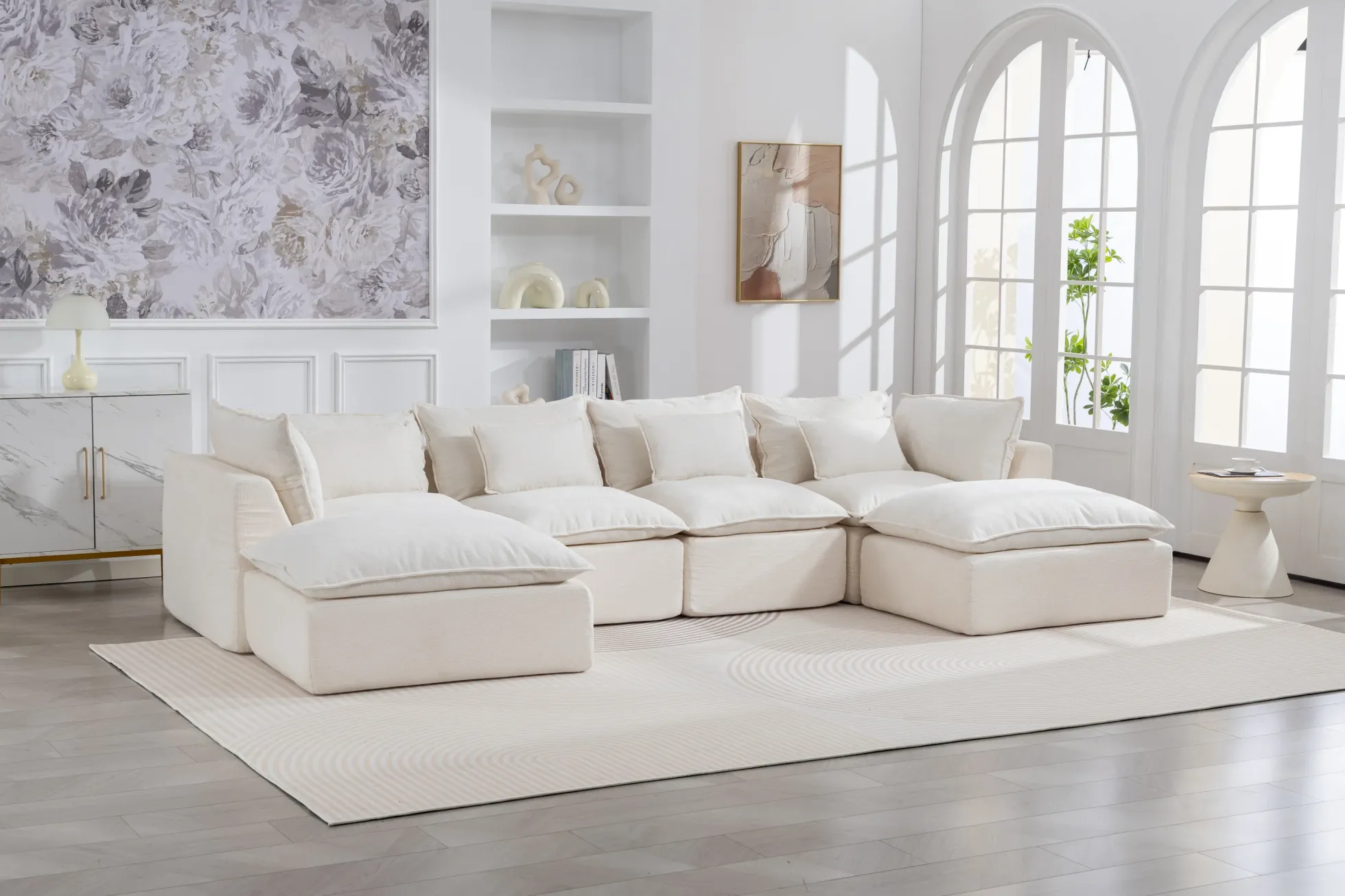 Oversized Cloud Modular 129.8"in Sectional Sofa