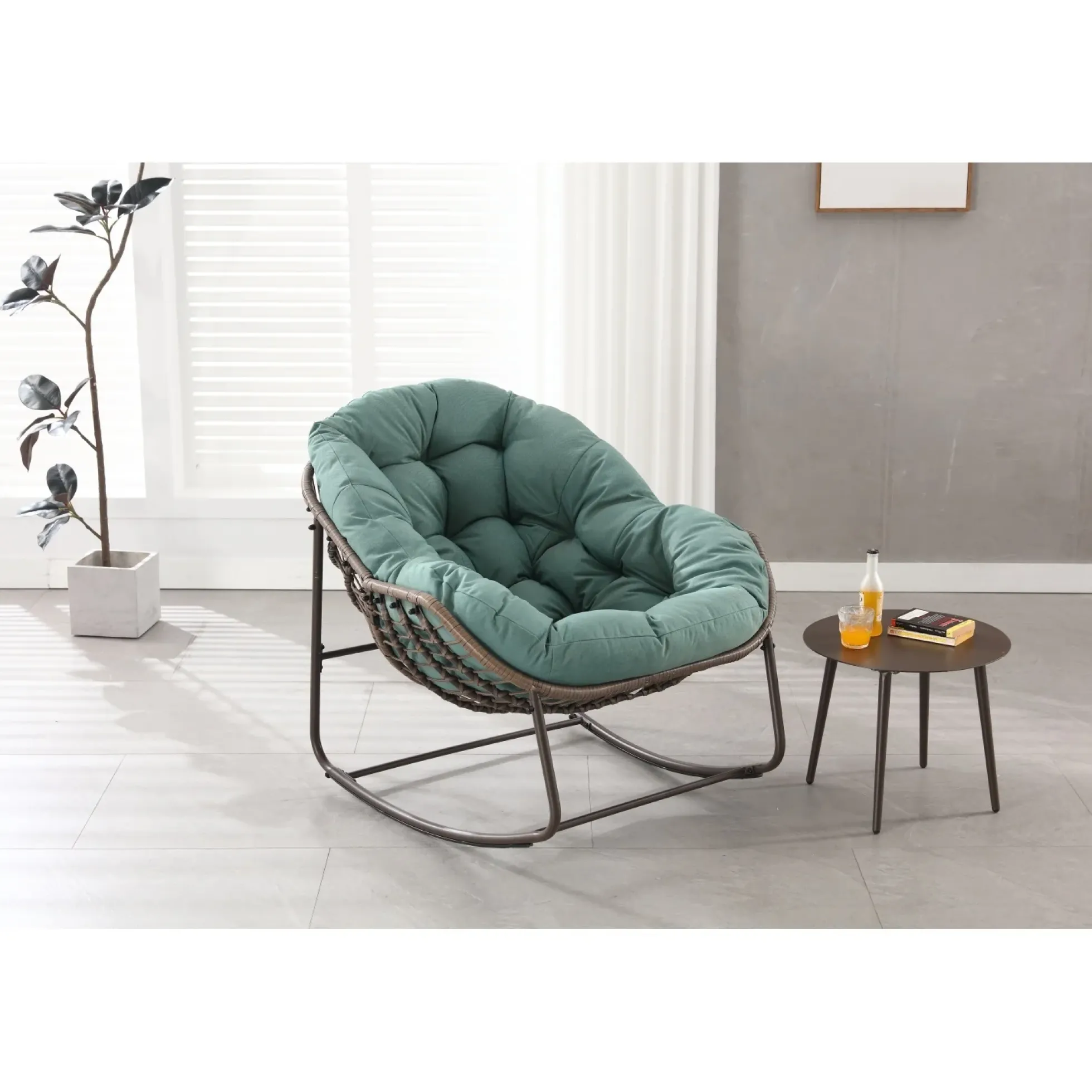 Oversized Indoor & Outdoor Lounge Papasan Rocking Chair