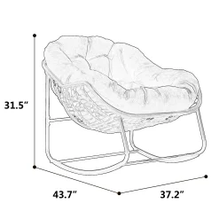 Oversized Indoor & Outdoor Lounge Papasan Rocking Chair