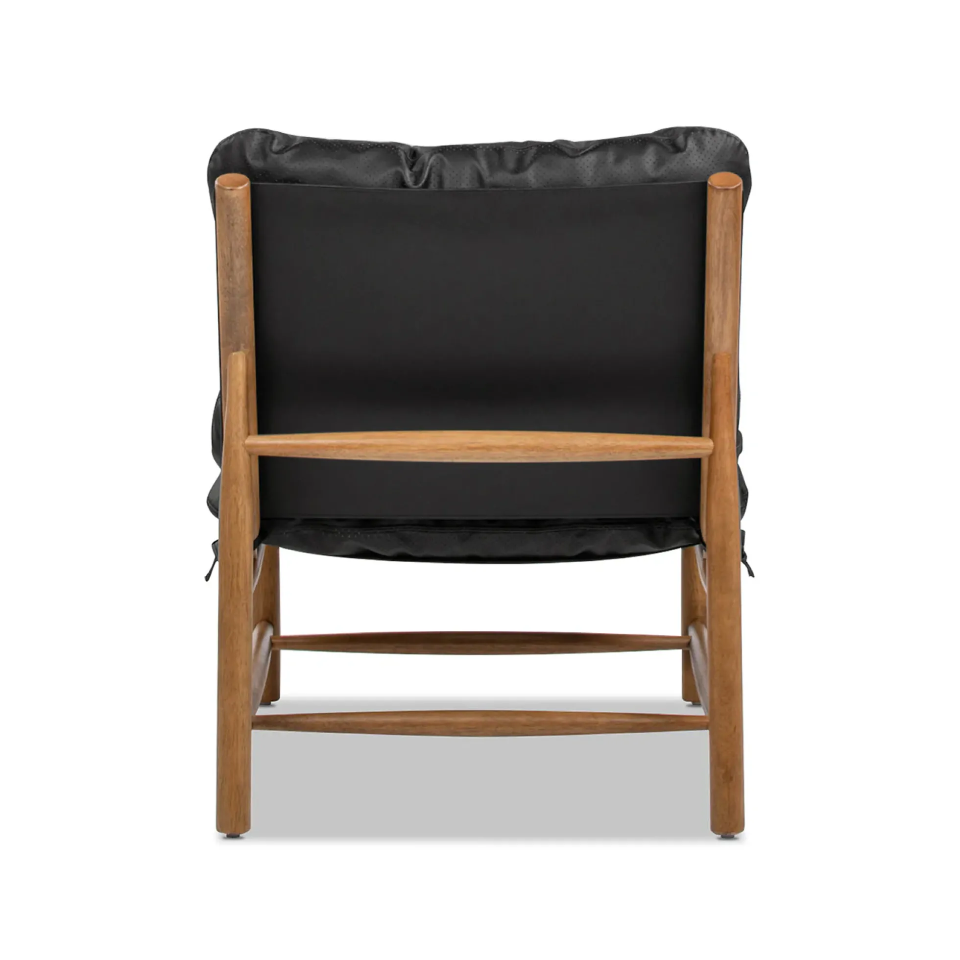 Oxford 26.5' Noir Black Leather Mid-Century Modern Accent Chair