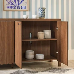 Paisley 60" Modern Scalloped Easy Assembly Sideboard /TV Stand