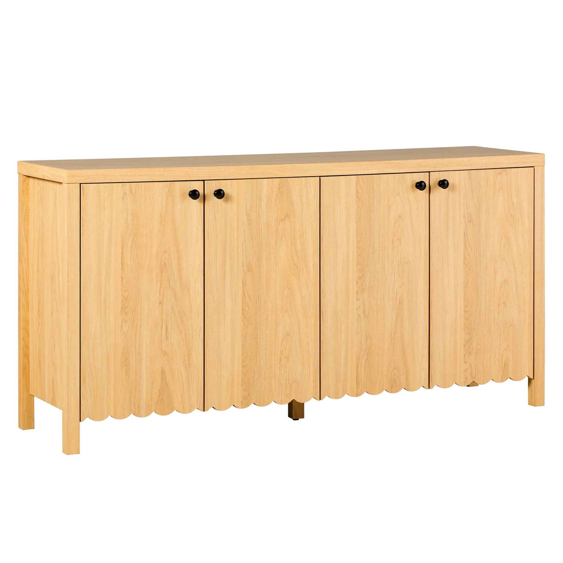 Paisley 60" Modern Scalloped Easy Assembly Sideboard /TV Stand