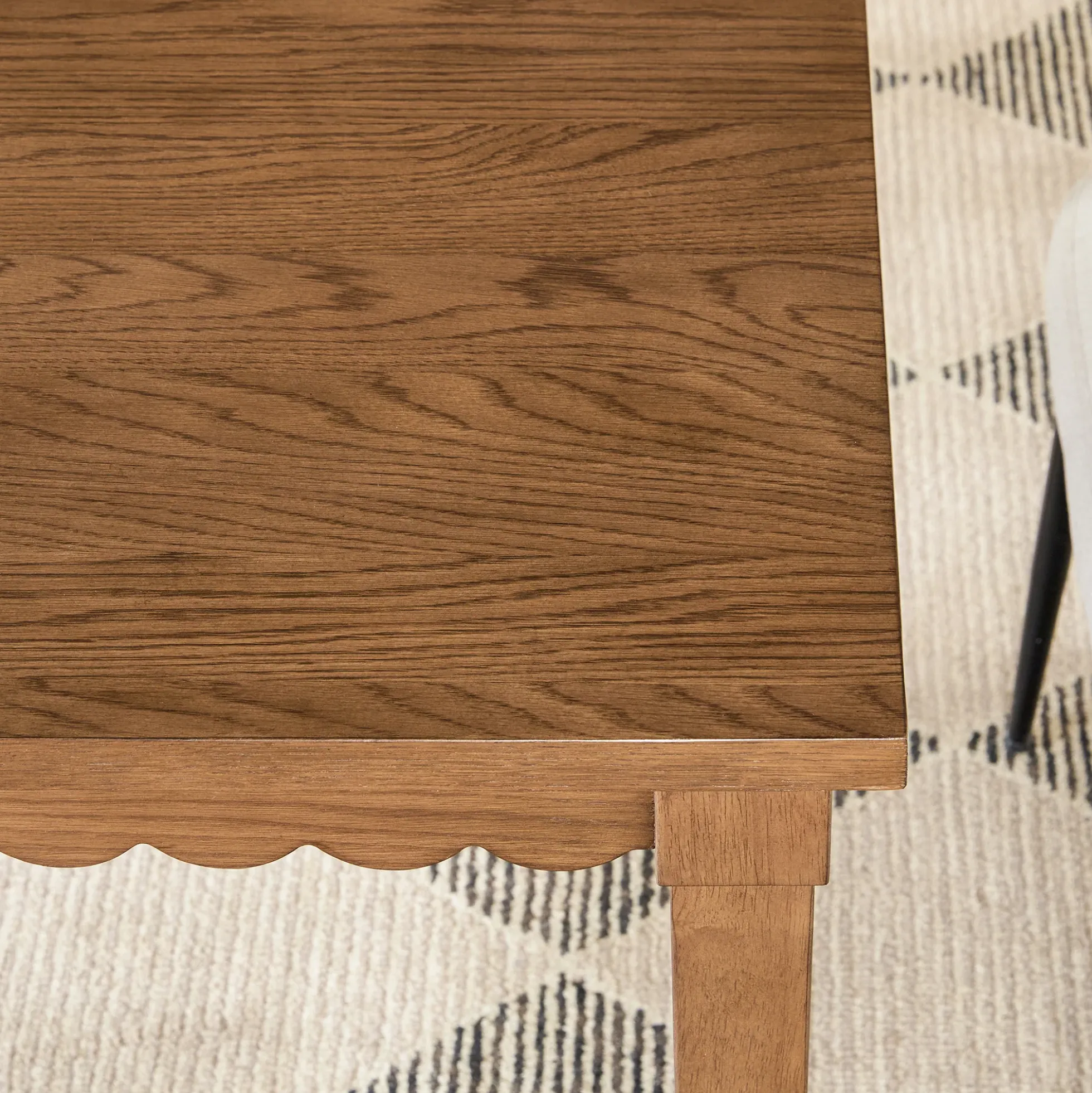 Paisley Modern Scalloped Easy Assembly 70" Rectangular Dining Table