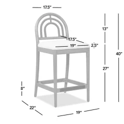 Panama Boucle 30.5' Curved Back Cane Rattan Bar Stool, Set of 2