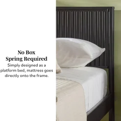 Paris Contemporary Reeded Headboard Solid Wood Bed