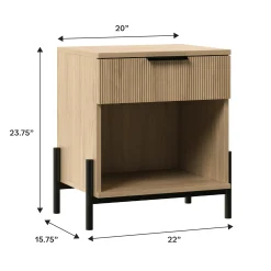 Paris Modern Scandinavian Reeded Nightstand