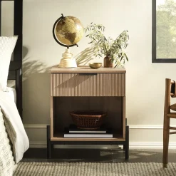 Paris Modern Scandinavian Reeded Nightstand