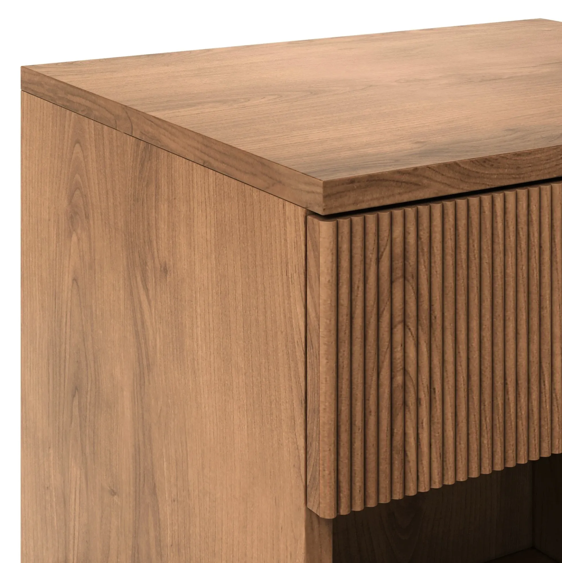 Paris Modern Scandinavian Reeded Nightstand