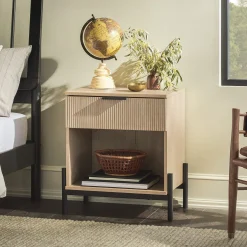 Paris Modern Scandinavian Reeded Nightstand
