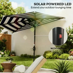 Patio Umbrella with Crank Handle & UPF 30+ Sun Protection