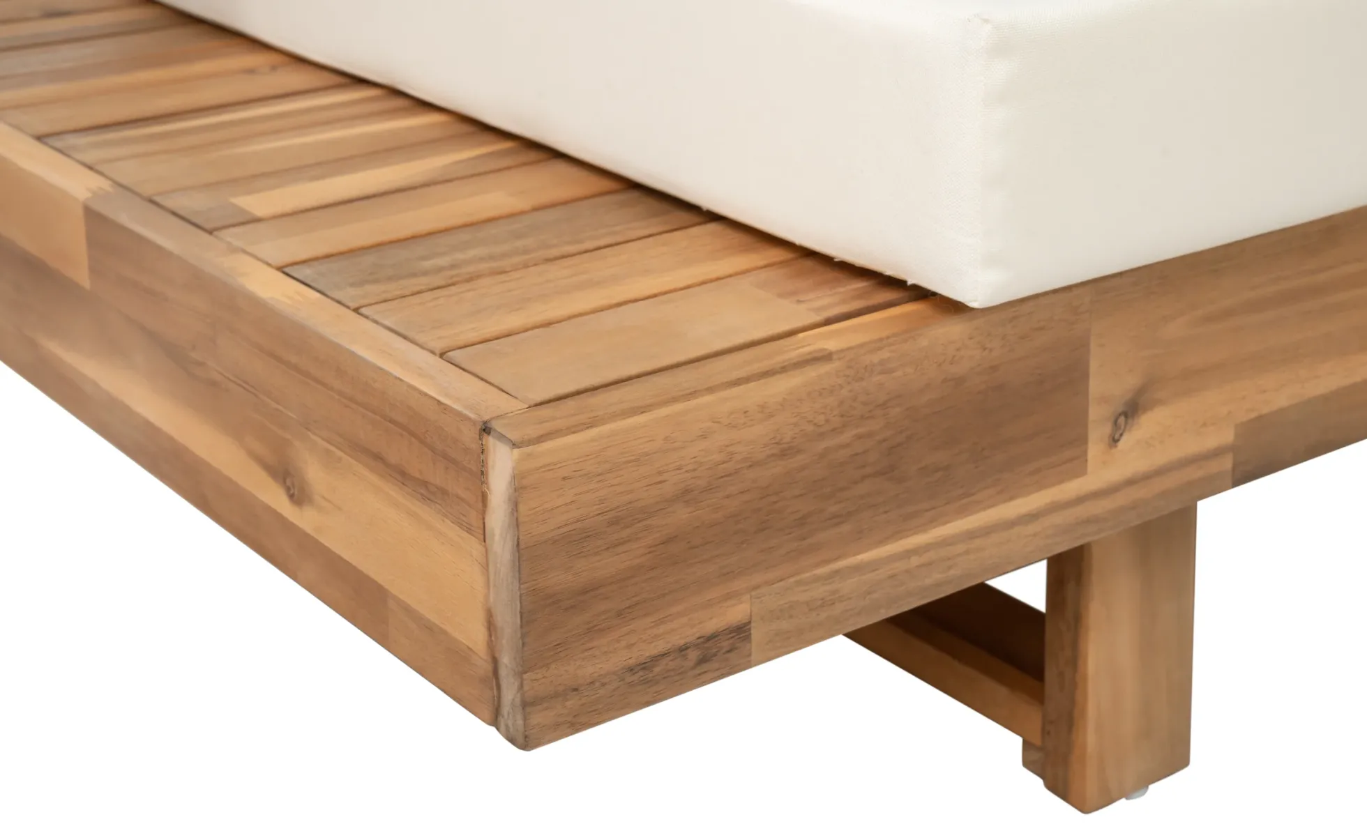 4pc Outdoor Teak Wood Sectional Patio Sofa Set w Table