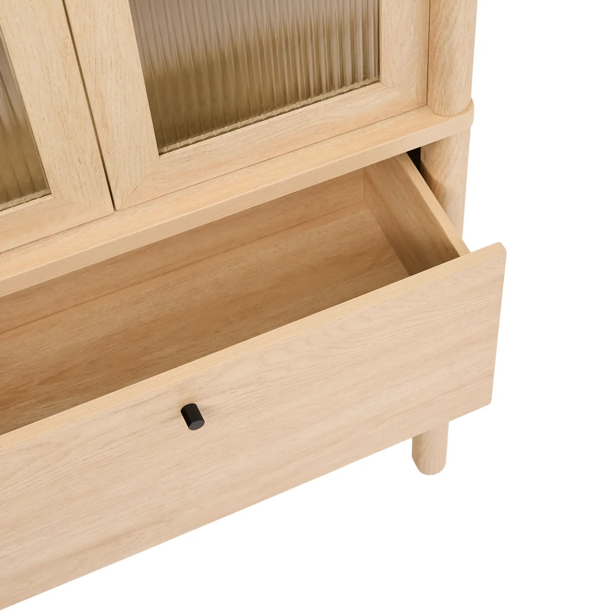 Penelope Modern Fluted Glass Cabinet Bookshelf