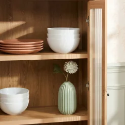 Penelope Modern Fluted Glass Cabinet Bookshelf