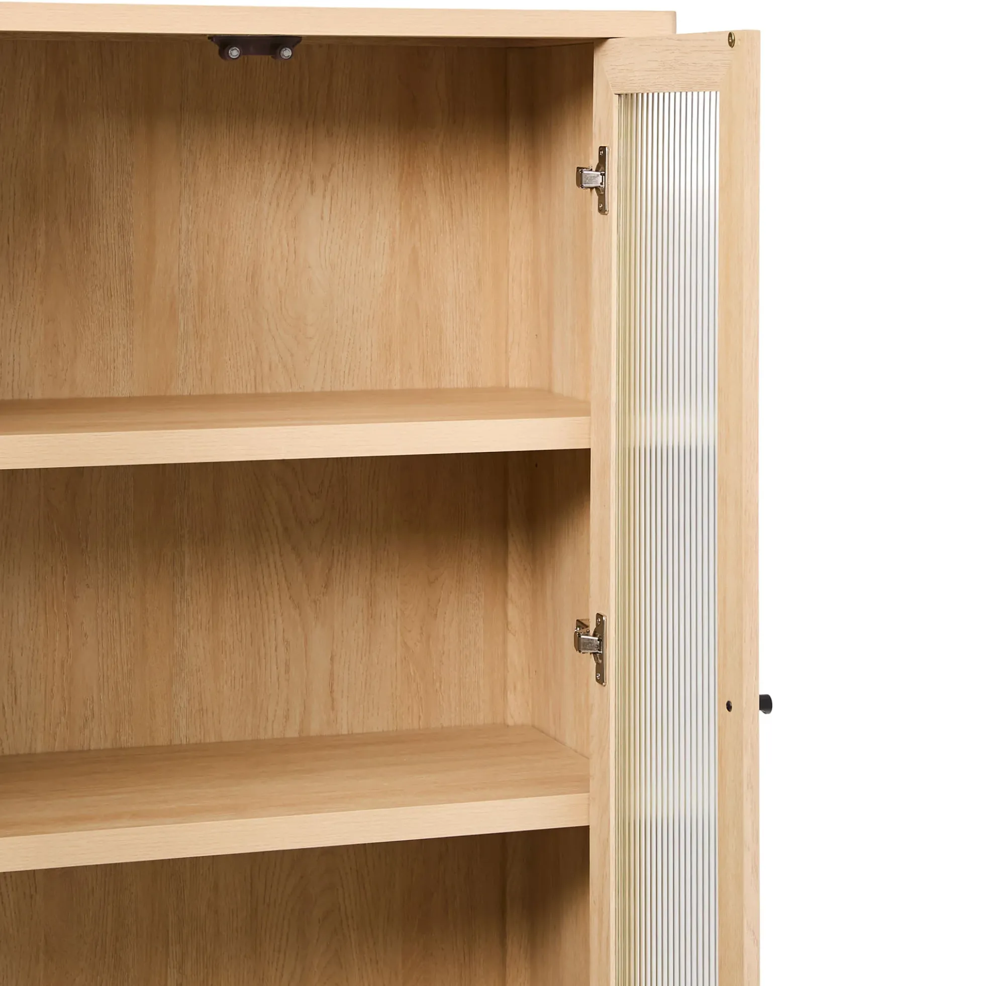 Penelope Modern Fluted Glass Cabinet Bookshelf