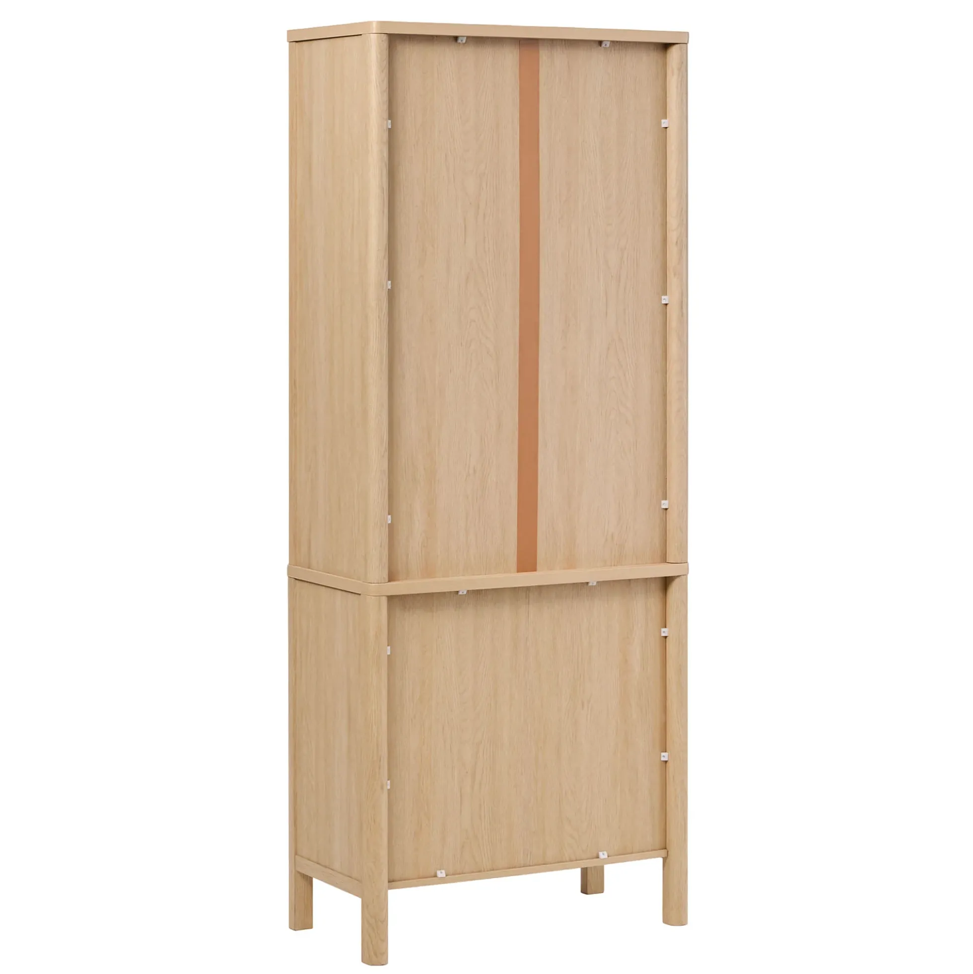 Penelope Modern Fluted Glass Cabinet Bookshelf